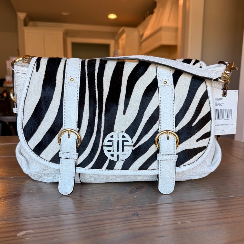Antonio Melani 2008 Zebra Print Shoulder Bag